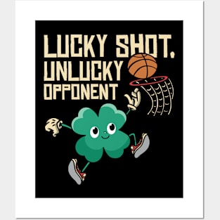 St. Patrick's Day Shamrock Clover Basketball Hoops Posters and Art